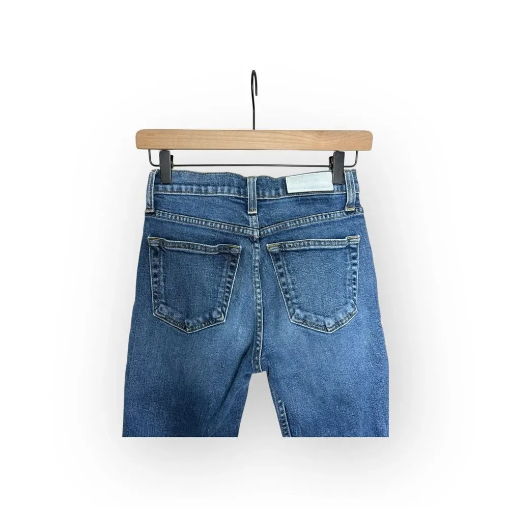 Re/Done High Rise Skinny Ankle Jeans with Button Fly Size 25